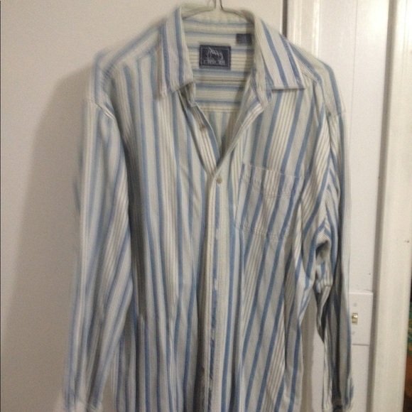 Mens Vintage Cherokee White/Blue shirt. - Picture 1 of 3